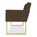 Kit 02 Poltronas Clarice Veludo Marrom Base Metálica Industrial Dourado - Pallazio