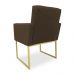 Kit 02 Poltronas Clarice Veludo Marrom Base Metálica Industrial Dourado - Pallazio