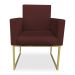 Kit 02 Poltronas Clarice Veludo Marsala Base Metálica Industrial Dourado - Pallazio