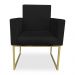 Kit 02 Poltronas Clarice Veludo Preto Base Metálica Industrial Dourado - Pallazio