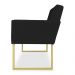 Kit 02 Poltronas Clarice Veludo Preto Base Metálica Industrial Dourado - Pallazio