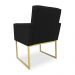 Kit 02 Poltronas Clarice Veludo Preto Base Metálica Industrial Dourado - Pallazio