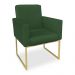 Kit 02 Poltronas Clarice Veludo Verde Base Metálica Industrial Dourado - Pallazio