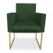 Kit 02 Poltronas Clarice Veludo Verde Base Metálica Industrial Dourado - Pallazio