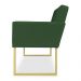 Kit 02 Poltronas Clarice Veludo Verde Base Metálica Industrial Dourado - Pallazio
