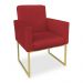 Kit 02 Poltronas Clarice Veludo Vermelho Base Metálica Industrial Dourado - Pallazio