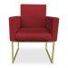 Kit 02 Poltronas Clarice Veludo Vermelho Base Metálica Industrial Dourado - Pallazio