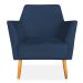 Kit 02 Poltronas Decorativa Julia Veludo Azul Marinho Pés Palito Castanho - Pallazio