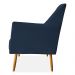 Kit 02 Poltronas Decorativa Julia Veludo Azul Marinho Pés Palito Castanho - Pallazio