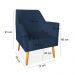 Kit 02 Poltronas Decorativa Julia Veludo Azul Marinho Pés Palito Castanho - Pallazio