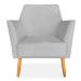 Kit 02 Poltronas Decorativa Julia Veludo Cinza Pés Palito Castanho - Pallazio