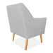 Kit 02 Poltronas Decorativa Julia Veludo Cinza Pés Palito Castanho - Pallazio
