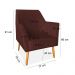 Kit 02 Poltronas Decorativa Julia Veludo Marsala Pés Palito Castanho - Pallazio