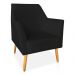 Kit 02 Poltronas Decorativa Julia Veludo Preto Pés Palito Castanho - Pallazio