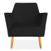 Kit 02 Poltronas Decorativa Julia Veludo Preto Pés Palito Castanho - Pallazio