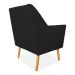 Kit 02 Poltronas Decorativa Julia Veludo Preto Pés Palito Castanho - Pallazio