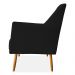Kit 02 Poltronas Decorativa Julia Veludo Preto Pés Palito Castanho - Pallazio