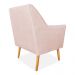 Kit 02 Poltronas Decorativa Julia Veludo Rosa Bebê Pés Palito Castanho - Pallazio
