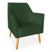 Kit 02 Poltronas Decorativa Julia Veludo Verde Pés Palito Castanho - Pallazio