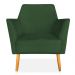 Kit 02 Poltronas Decorativa Julia Veludo Verde Pés Palito Castanho - Pallazio