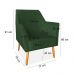 Kit 02 Poltronas Decorativa Julia Veludo Verde Pés Palito Castanho - Pallazio