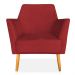 Kit 02 Poltronas Decorativa Julia Veludo Vermelho Pés Palito Castanho - Pallazio