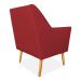 Kit 02 Poltronas Decorativa Julia Veludo Vermelho Pés Palito Castanho - Pallazio