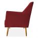 Kit 02 Poltronas Decorativa Julia Veludo Vermelho Pés Palito Castanho - Pallazio