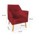 Kit 02 Poltronas Decorativa Julia Veludo Vermelho Pés Palito Castanho - Pallazio