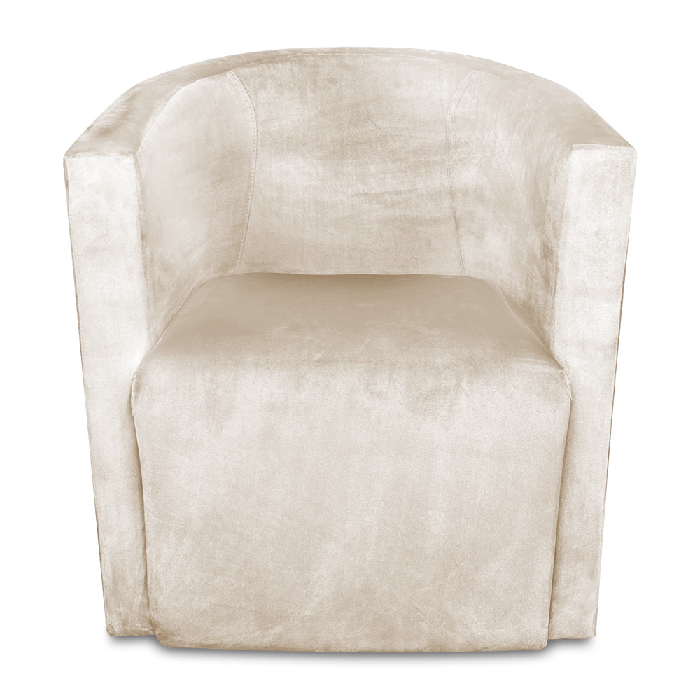Kit 02 Poltronas Decorativa Lyon Veludo Bege - Pallazio