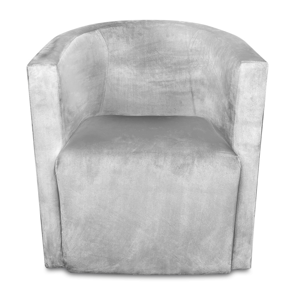 Kit 02 Poltronas Decorativa Lyon Veludo Cinza - Pallazio