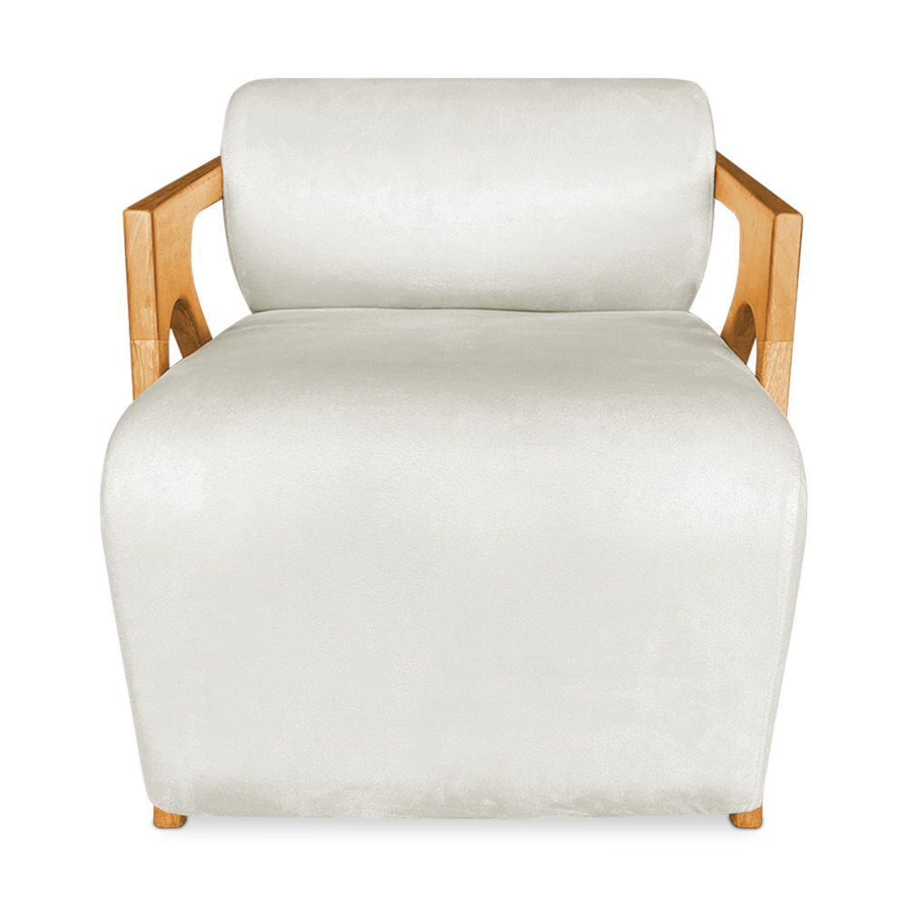 Kit 02 Poltronas Decorativa Marselha Veludo Base de Madeira - Pallazio