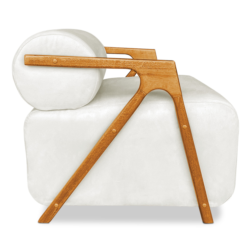 Kit 02 Poltronas Decorativa Marselha Veludo Base de Madeira - Pallazio
