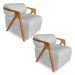 Kit 02 Poltronas Decorativa Marselha Veludo Cinza Base de Madeira - Pallazio