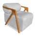 Kit 02 Poltronas Decorativa Marselha Veludo Cinza Base de Madeira - Pallazio
