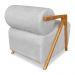 Kit 02 Poltronas Decorativa Marselha Veludo Cinza Base de Madeira - Pallazio