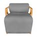 Kit 02 Poltronas Decorativa Marselha Veludo Grafite Base de Madeira - Pallazio