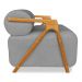Kit 02 Poltronas Decorativa Marselha Veludo Grafite Base de Madeira - Pallazio