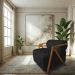 Kit 02 Poltronas Decorativa Marselha Veludo Marrom Base de Madeira - Pallazio