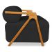 Kit 02 Poltronas Decorativa Marselha Veludo Marrom Base de Madeira - Pallazio