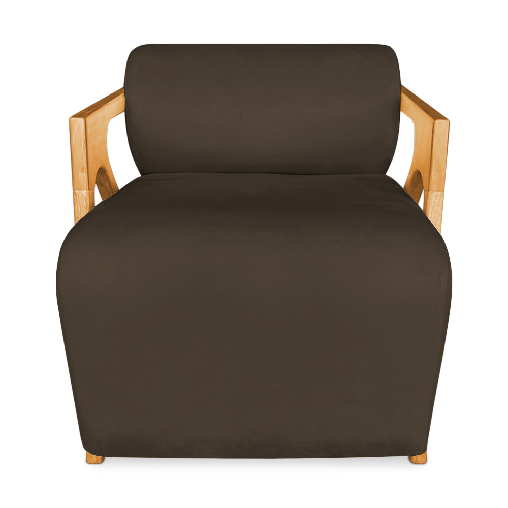 Kit 02 Poltronas Decorativa Marselha Veludo Preto Base de Madeira - Pallazio