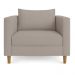 Kit 02 Poltronas Decorativa Milena Linho Capuccino Pés de Madeira - Pallazio
