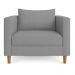 Kit 02 Poltronas Decorativa Milena Linho Cinza Pés de Madeira - Pallazio