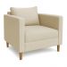 Kit 02 Poltronas Decorativa Milena Linho Dourado Pés de Madeira - Pallazio