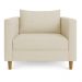 Kit 02 Poltronas Decorativa Milena Linho Dourado Pés de Madeira - Pallazio