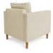 Kit 02 Poltronas Decorativa Milena Linho Dourado Pés de Madeira - Pallazio