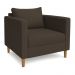 Kit 02 Poltronas Decorativa Milena Linho Marrom Pés de Madeira - Pallazio