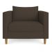 Kit 02 Poltronas Decorativa Milena Linho Marrom Pés de Madeira - Pallazio