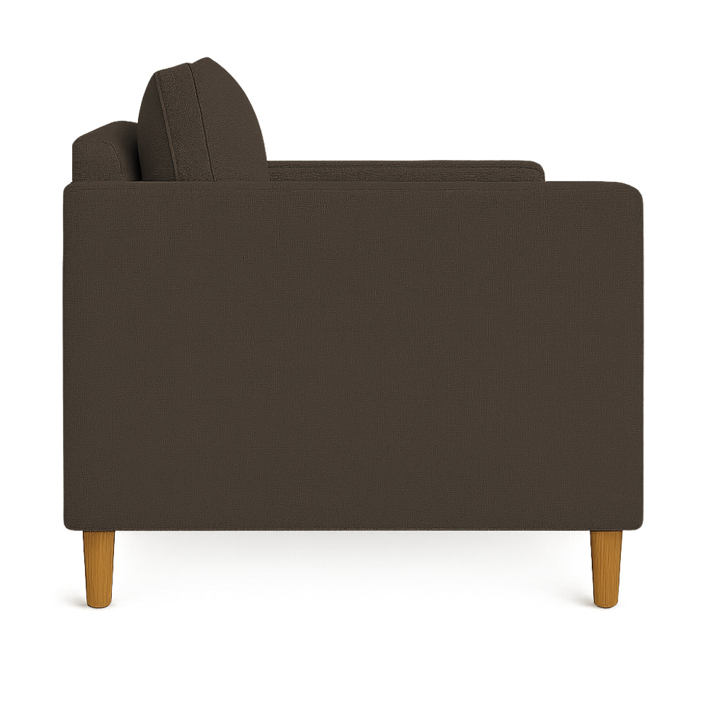 Kit 02 Poltronas Decorativa Milena Linho Marrom Pés de Madeira - Pallazio