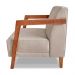 Kit 02 Poltronas Decorativa Natália Linho Areia Base em Madeira Castanho - Pallazio
